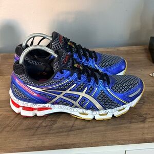 Asics Gel Kayano 19 T342N 9091 Black/Lightning/Blue RUNNING Shoe Size 9.5